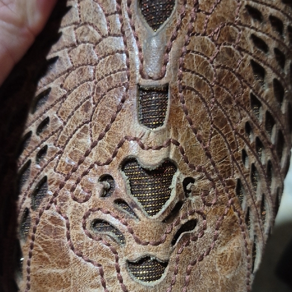 Cavender Embroidered  Women's Boots Snip Toe Brown Leather 406517 Size 7.5 B - Picture 15 of 16